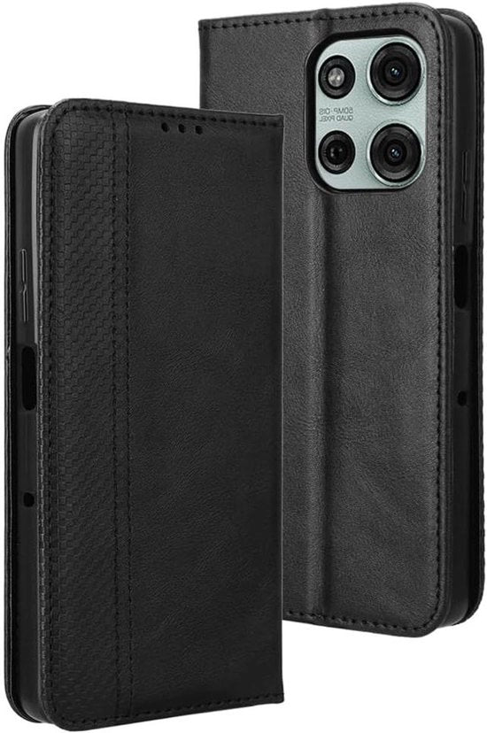 Portamonete in Pelle per Smartphone - Stile Retro - Nero