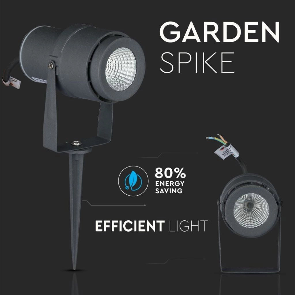Faretto LED da Giardino 12W con Picchetto Colore Grigio 4000K IP65 - SKU 7551
