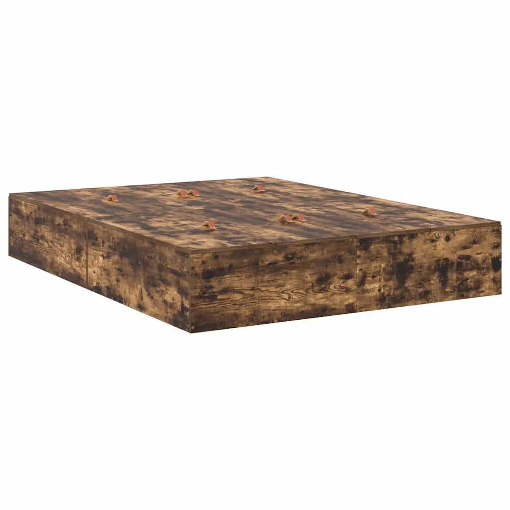 Struttura letto con contenitore Rovere fumé 140 x 190 cm 3335433