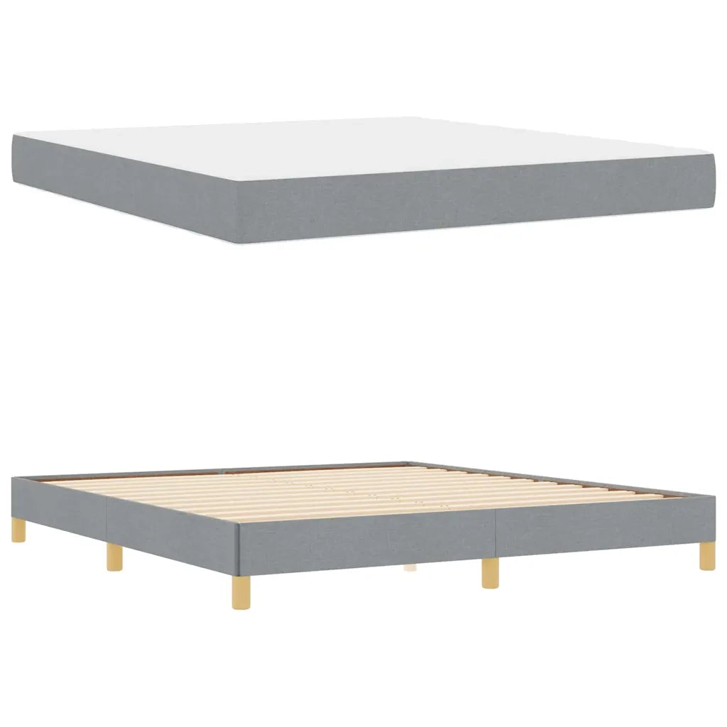 Letto a molle con materasso Grigio chiaro 180 x 200 cm Tessuto