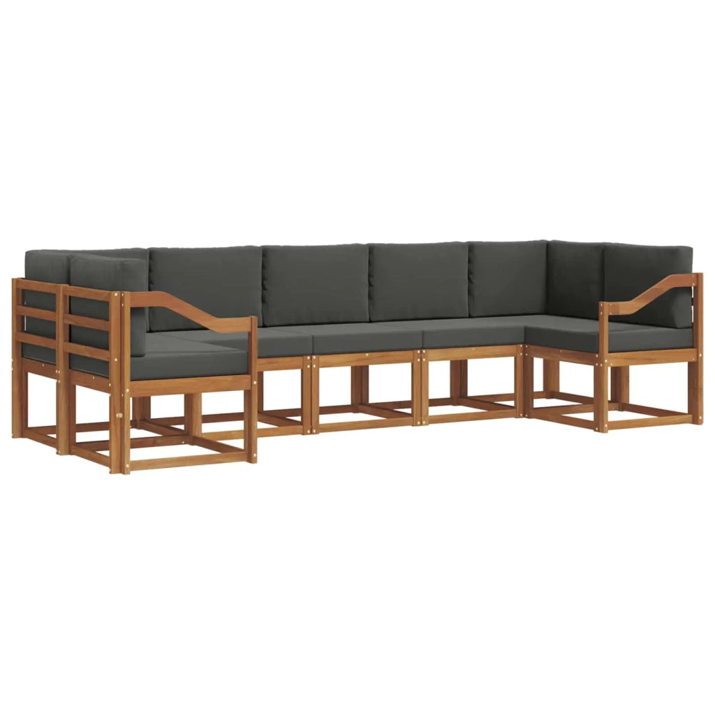 Set di divani da esterno con cuscino 7 pcs Naturale e Antracite 3366935