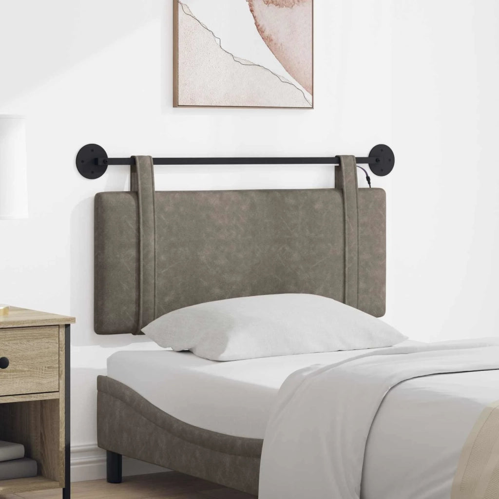 Testiera | Testata sospesa Con luce LED Grigio PU Antico