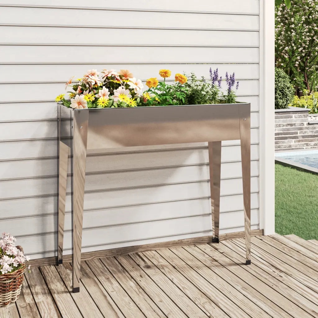 Fioriera da Giardino-Vaso da Esterno 100,5x40,5x90 cm Acciaio Zincato