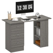 Scrivania per computer con cassetti e ripiani ¨C Minimal ¨C Grigio 120x49x72 cm