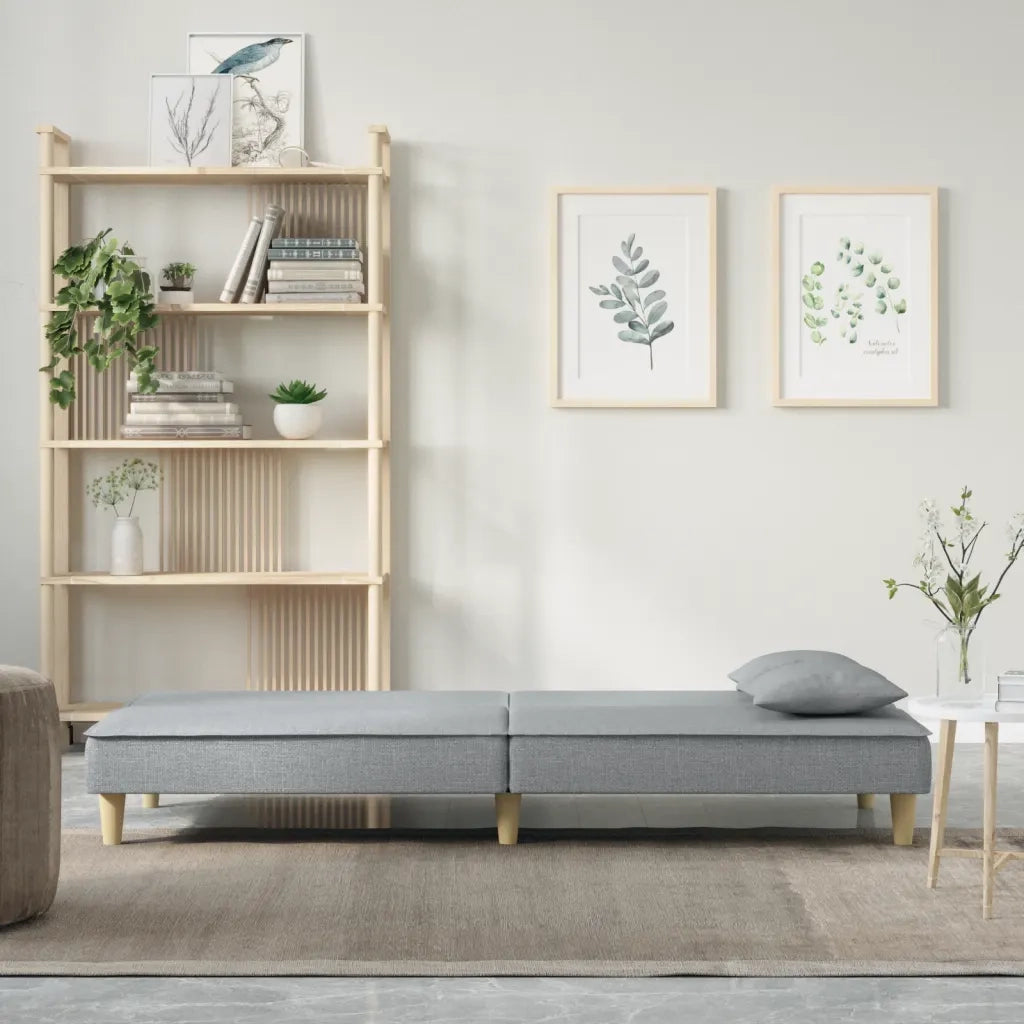 Divano Letto Grigio Chiaro in Tessuto 351900