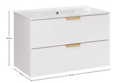 Set mobili bagno 80 cm con lavabo per mobile Lava Aster White 80 cm
