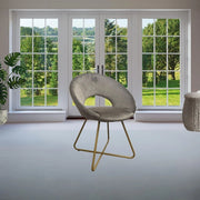 Set 2 poltroncine da salotto Etere velluto grigio e gambe oro