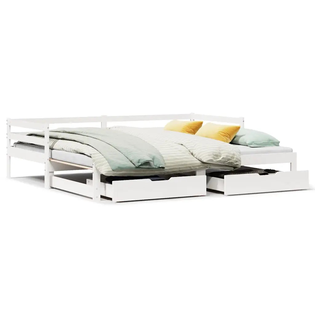Letto Estraibile con Cassetti senza Materasso Bianco 80x200 cm 3302149