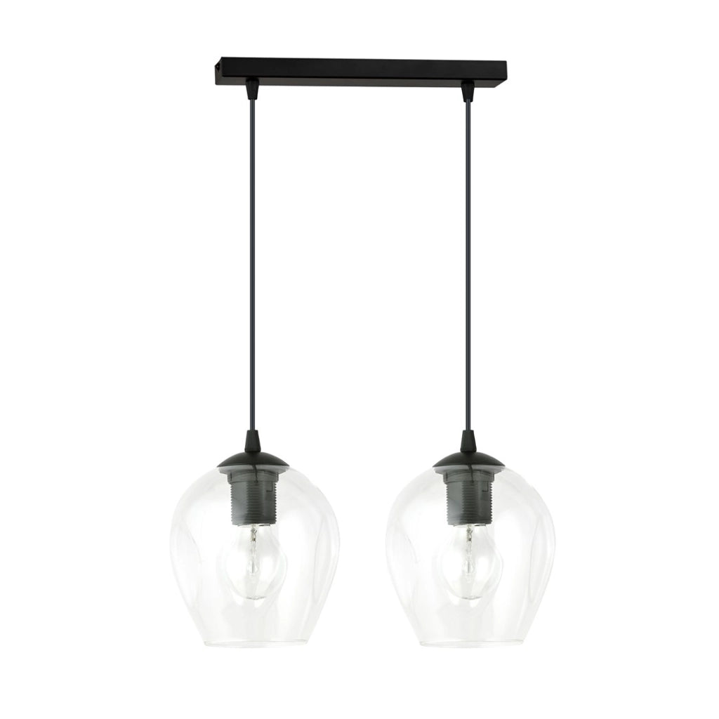 Lampada a sospensione Emibig Istar 2, 2xE27 vetro nero