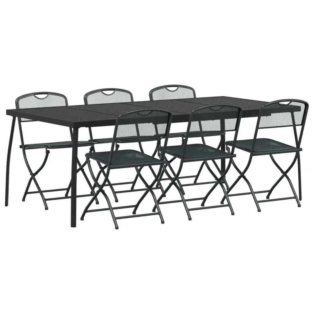 Set di Mobili da Esterno 7 pcs Antracite Ferro e Acciaio 3422899
