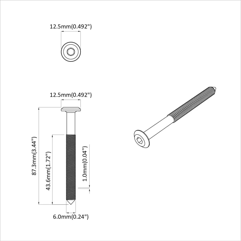 Vite 12 pcs Argento M6 x 85 mm Acciaio 864416
