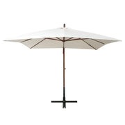 Ombrellone Pensile-Ombrello da giardino balcone 300x300 cm Palo in Legno Bianco