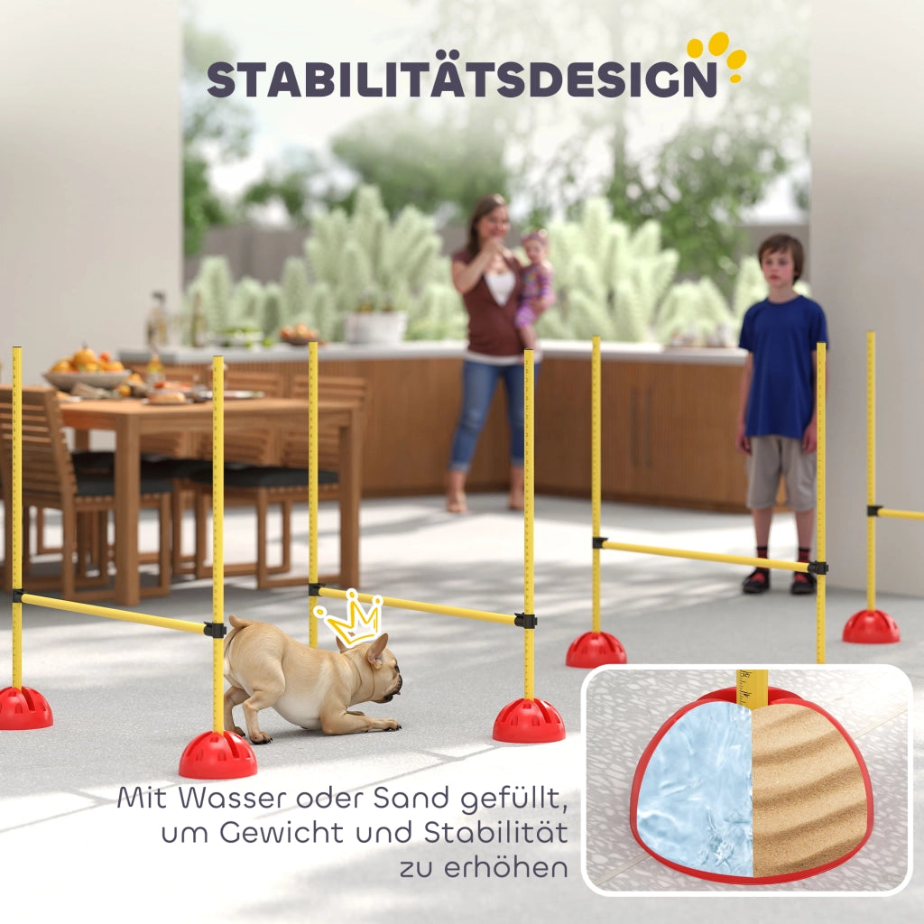Set Agility per Cani 4 Pezzi ¨C Xylo ¨C con 4 Ostacoli e Borsa per Trasporto, Giallo
