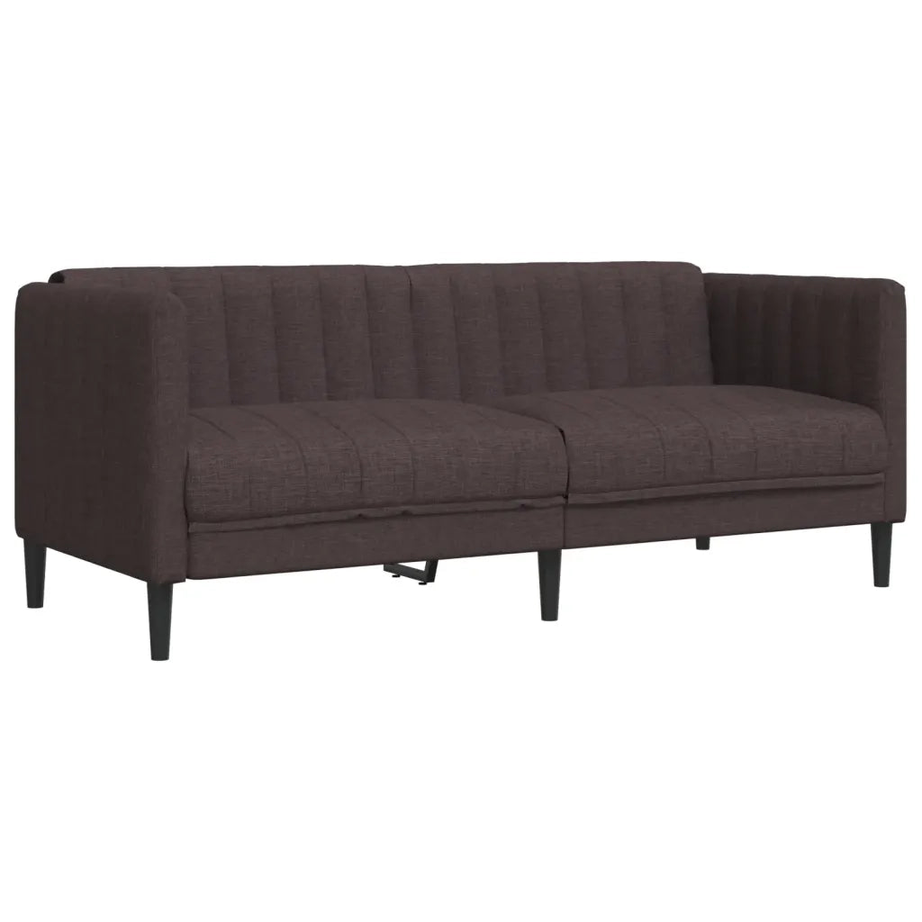 Divano a 2 Posti-Sofa 2 Posti Marrone Scuro in Tessuto
