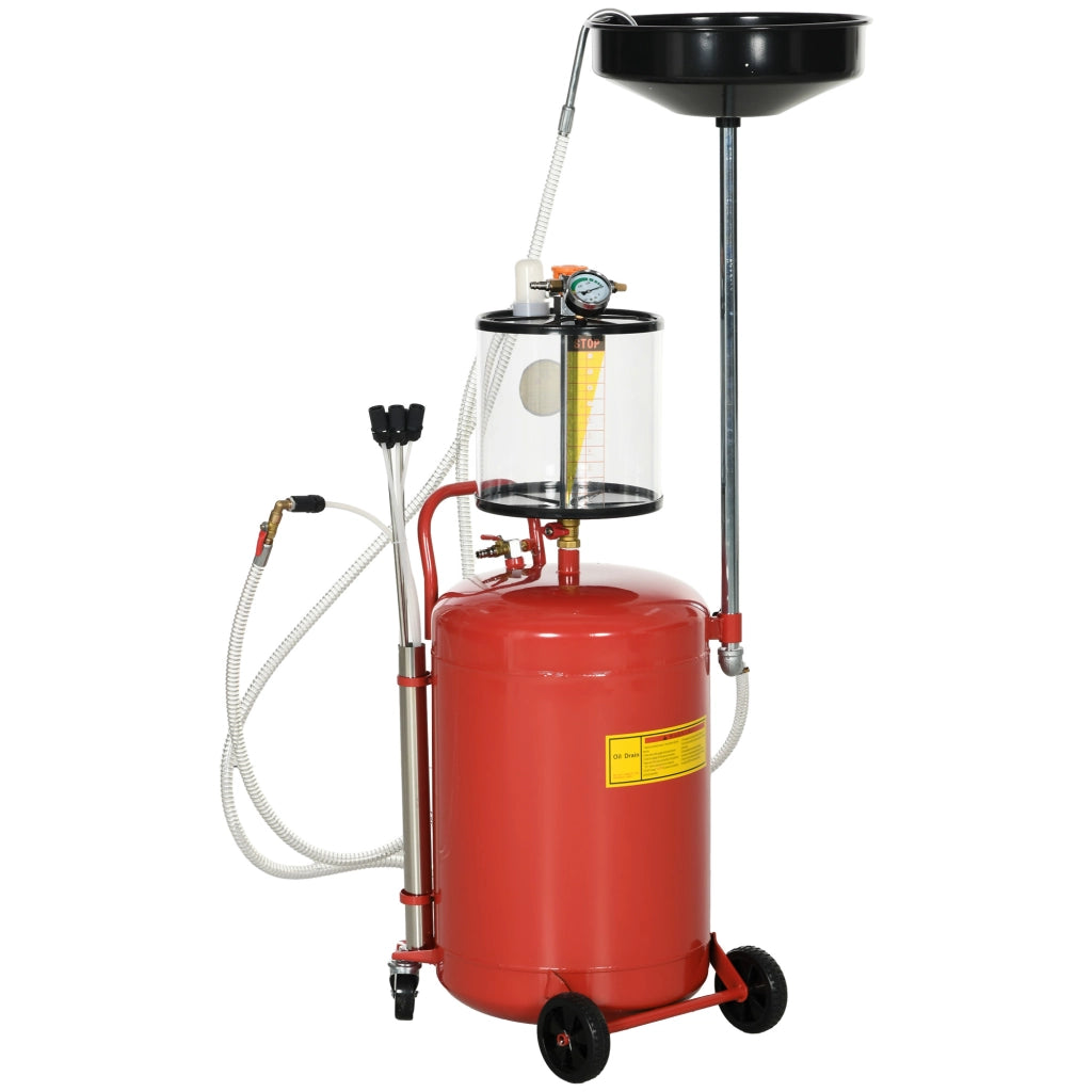 Recuperatore olio esausto pneumatico 80L 2 in 1 con altezza regolabile portatile per garage e officina