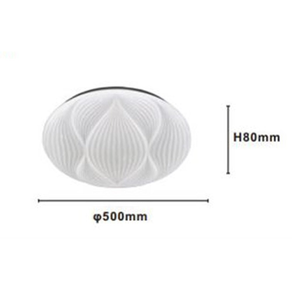 Trade Shop - Lampada Da Soffitto Plafoniera Decorata Bianco Led 60w Luce Fredda 6500k Ip20 69771 -