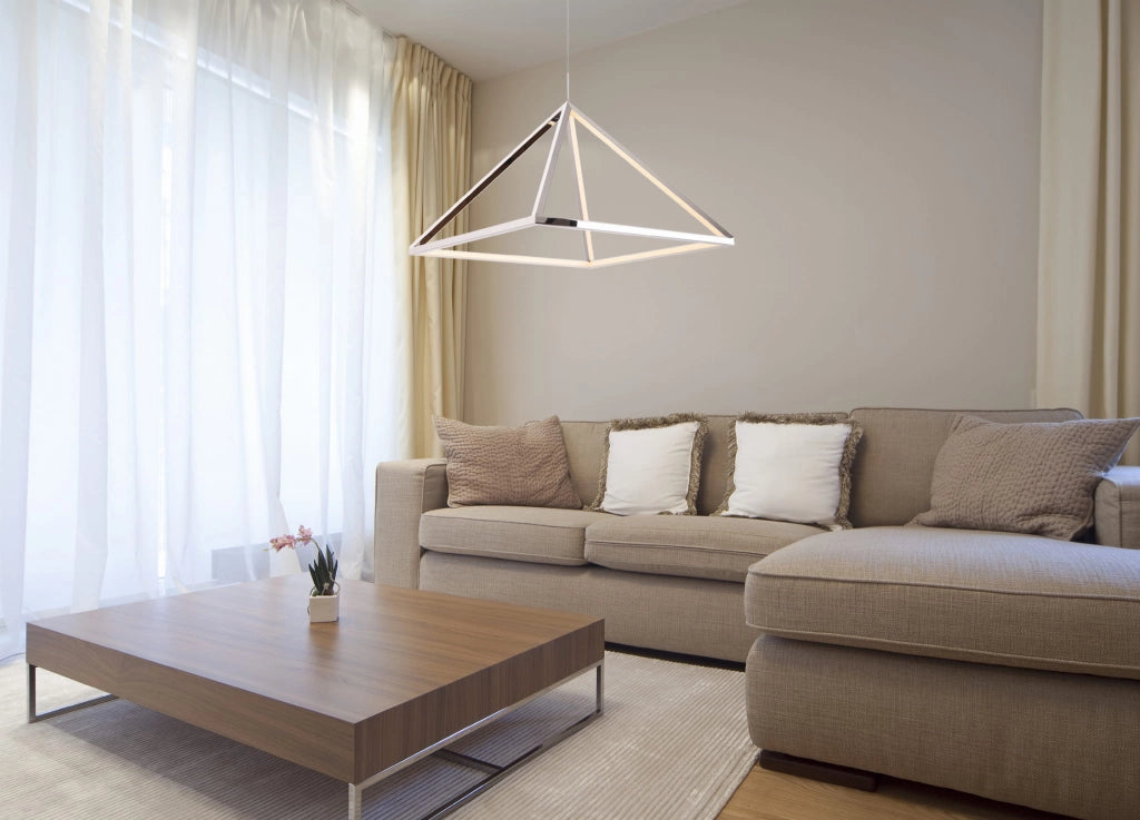 Lampada a sospensione geometrica cromata LED 20W PEAK