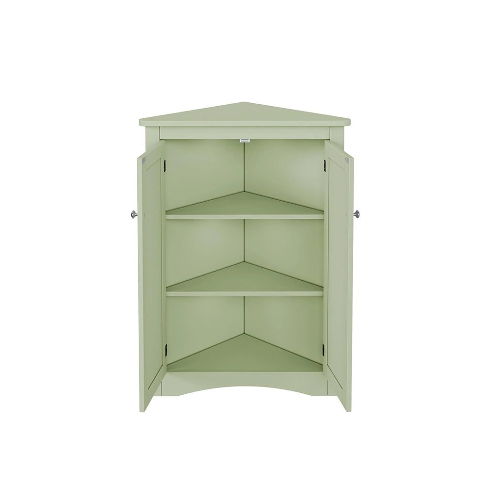 Armadio angolare per bagno - Xylo - 61,5x90 cm - Verde - 2 ante 3 ripiani