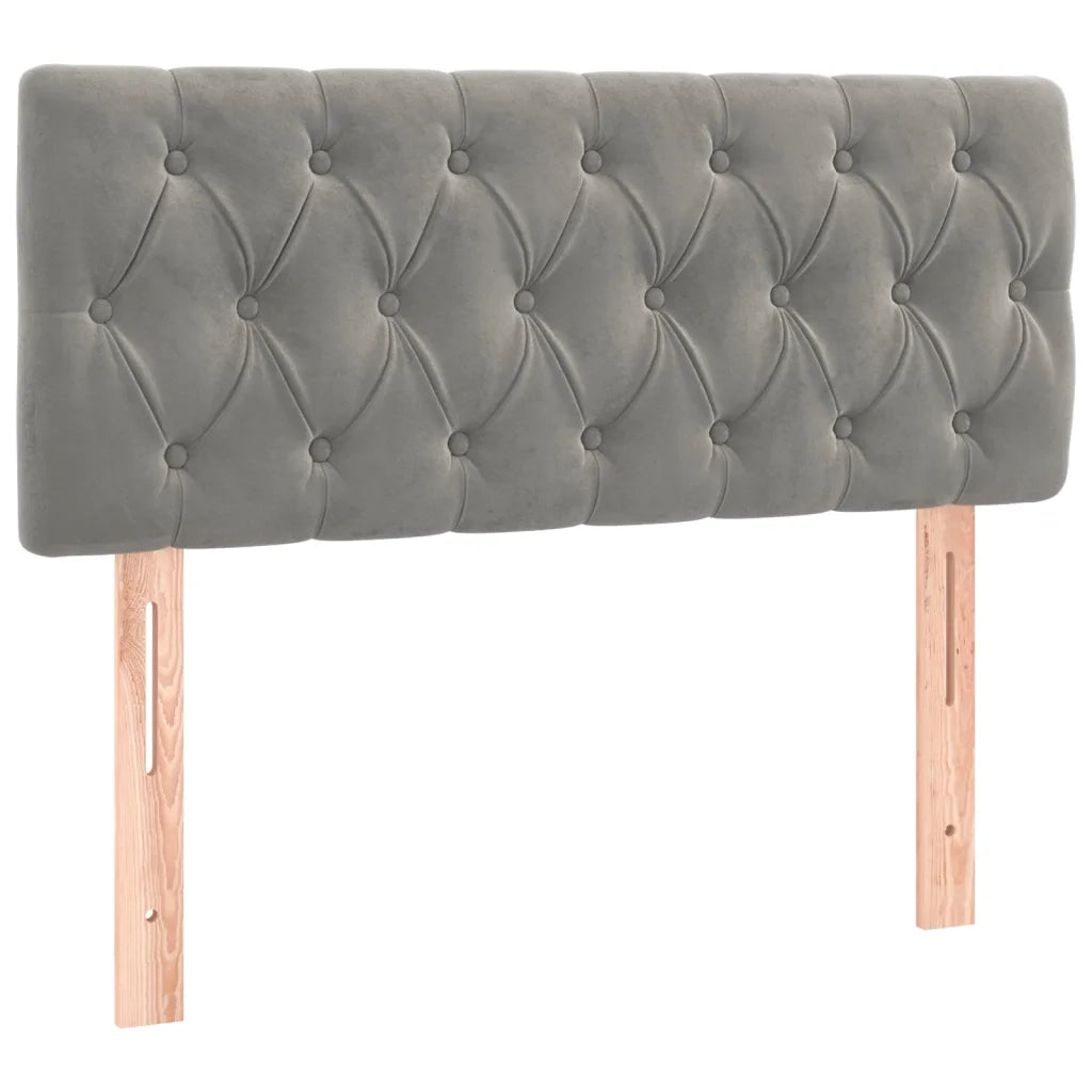 Letto a Molle con Materasso e LED Grigio Chiaro 90x190 cm Velluto