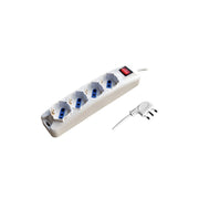 Alca power multipresa bianca con 4 prese universale spina a 90° cavo da 1,5mt con interruttore
