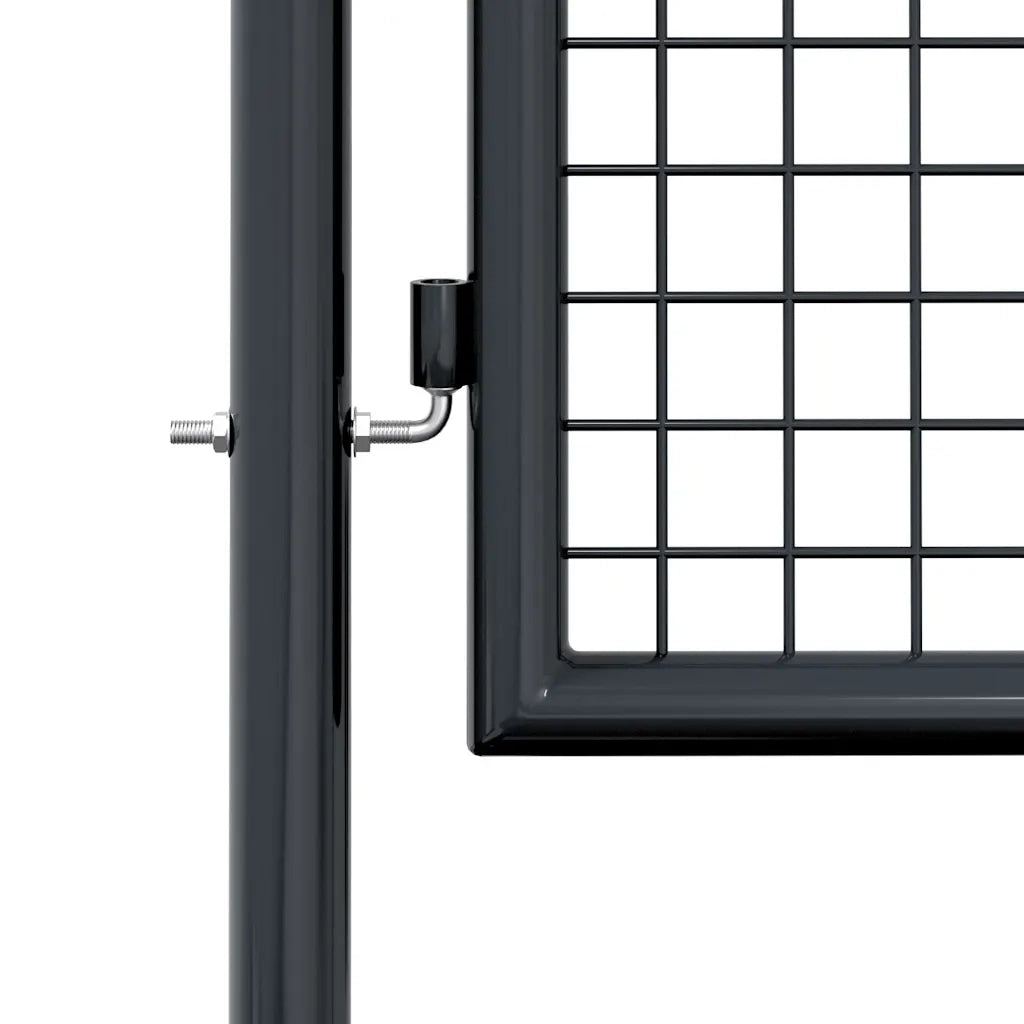 Cancello da Giardino in Rete di Acciaio Zincato 100x200 cm Grigio 145775