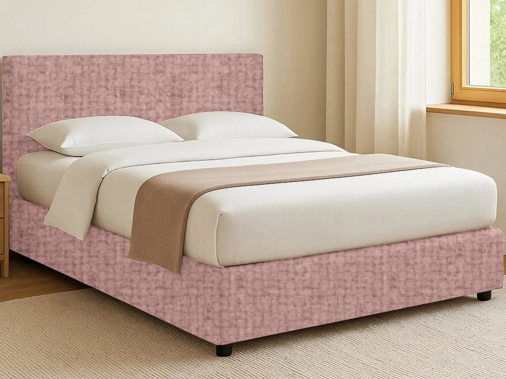 Ripon, Letto Singolo Sfoderabile Made in Italy, Rosa