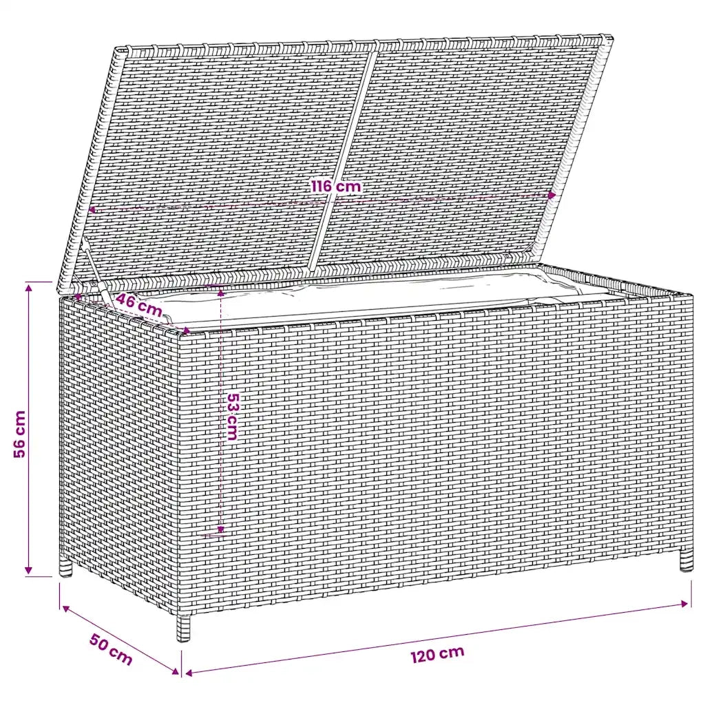 Contenitore da Giardino Beige Misto 190L in Polyrattan CFW7141299