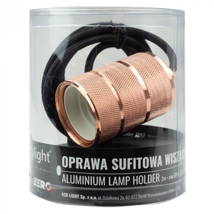 Lampada a sospensione tubo rosa oro 1xE27 Ecolight