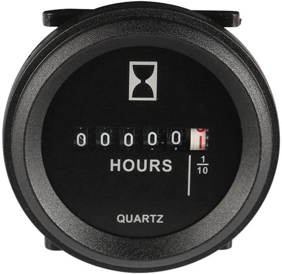 Contatore Uren AC/DC 6-80V - Visualizzazione Totale Ore - Monitor di Manutenzione - Nero - Precisione ±0,01 - Contatore Ore