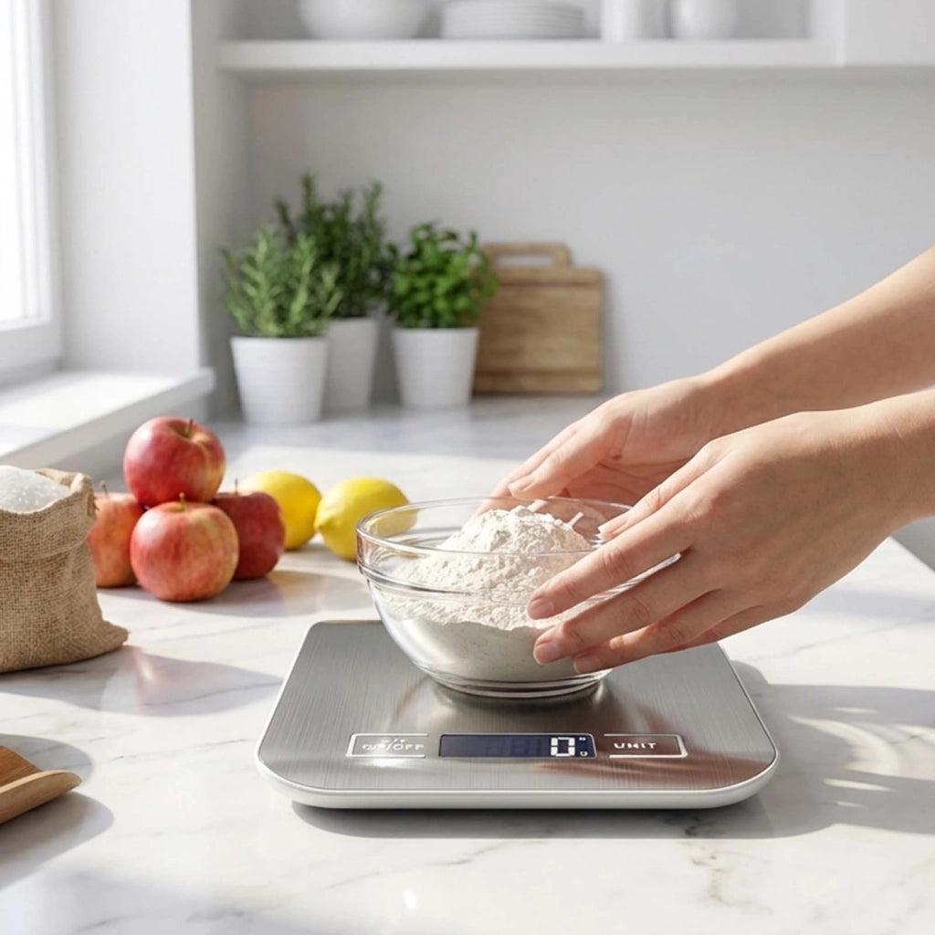 Bilancia da Cucina Digitale con Schermo LCD e Capacità 10 kg Precisione 1g Argento Max excell