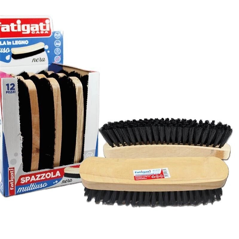 SPAZZOLA IN LEGNO NERA MULTIUSO 21,5 CM