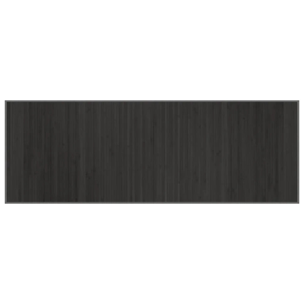 Tappeto Rettangolare Grigio 70x200 cm in Bambù 376874