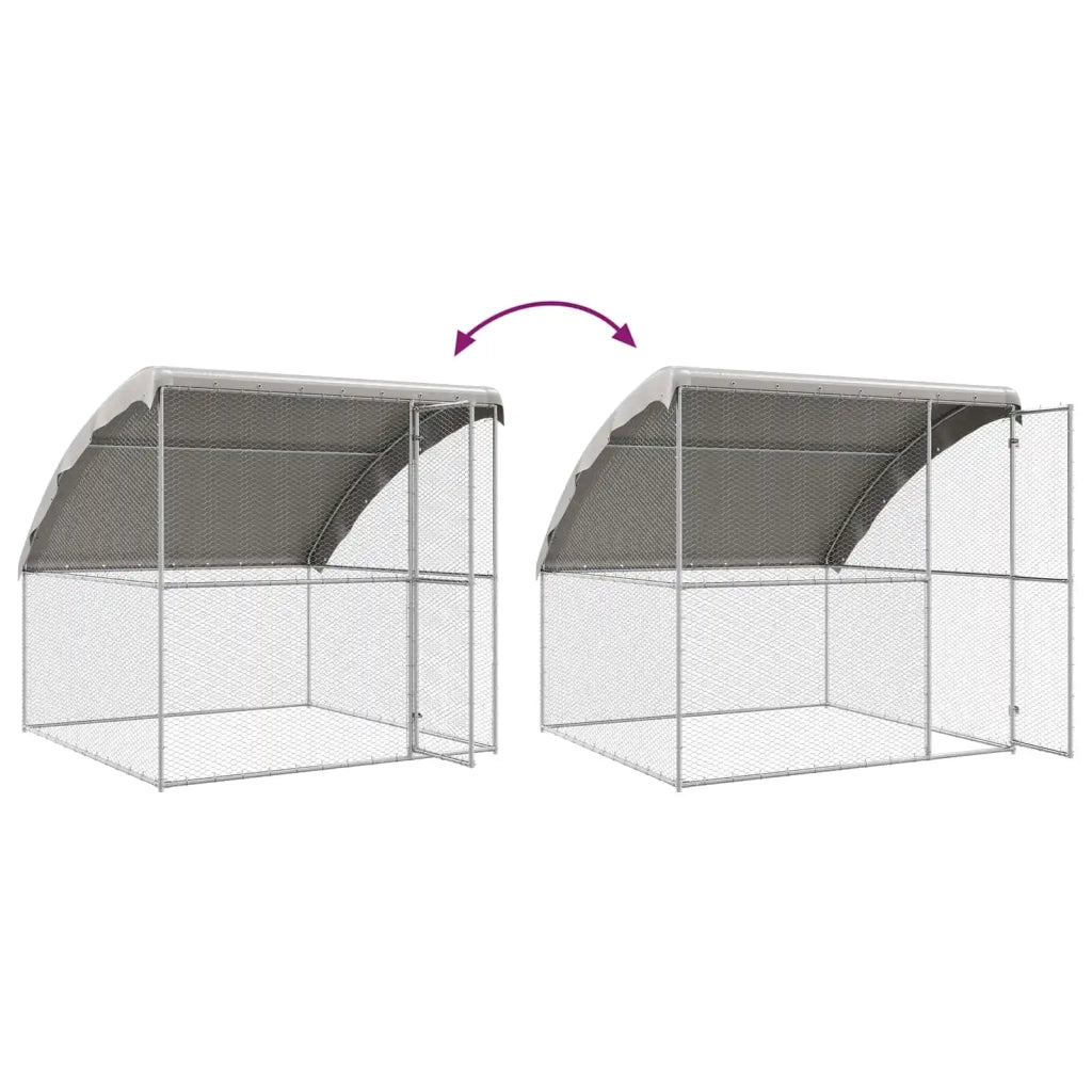 Gabbia per polli 4 pcs Argento 800 x 200 x 200 cm Acciaio e PE 3381109