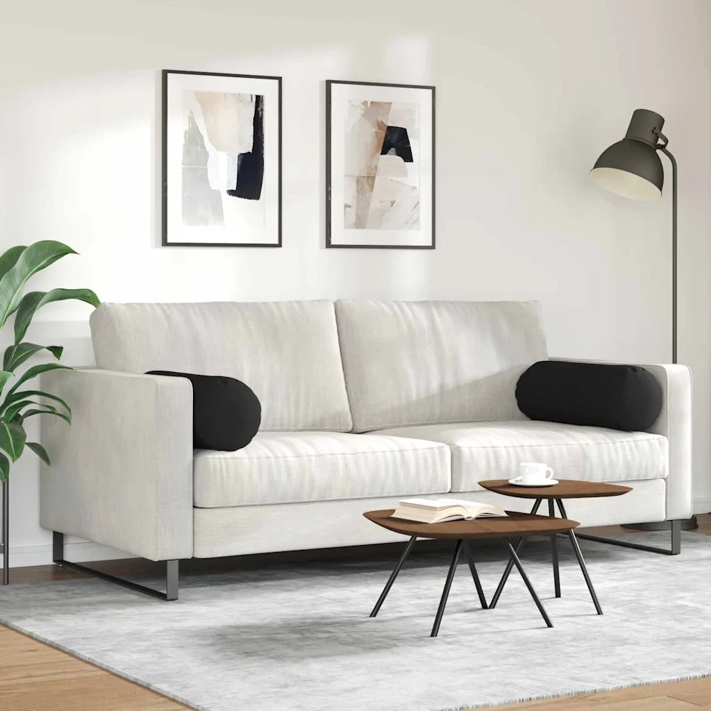 Cuscini a rullo 2 pz | Cuscini per sedie Nero ? 25 x 70 cm Tessuto in Microfibra
