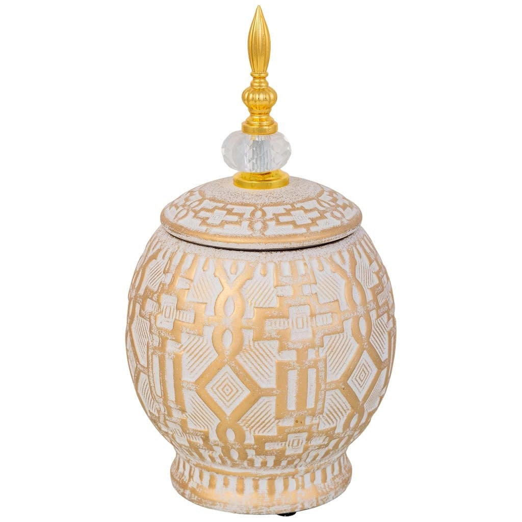 Vaso in ceramica dorata, D16x29h cm