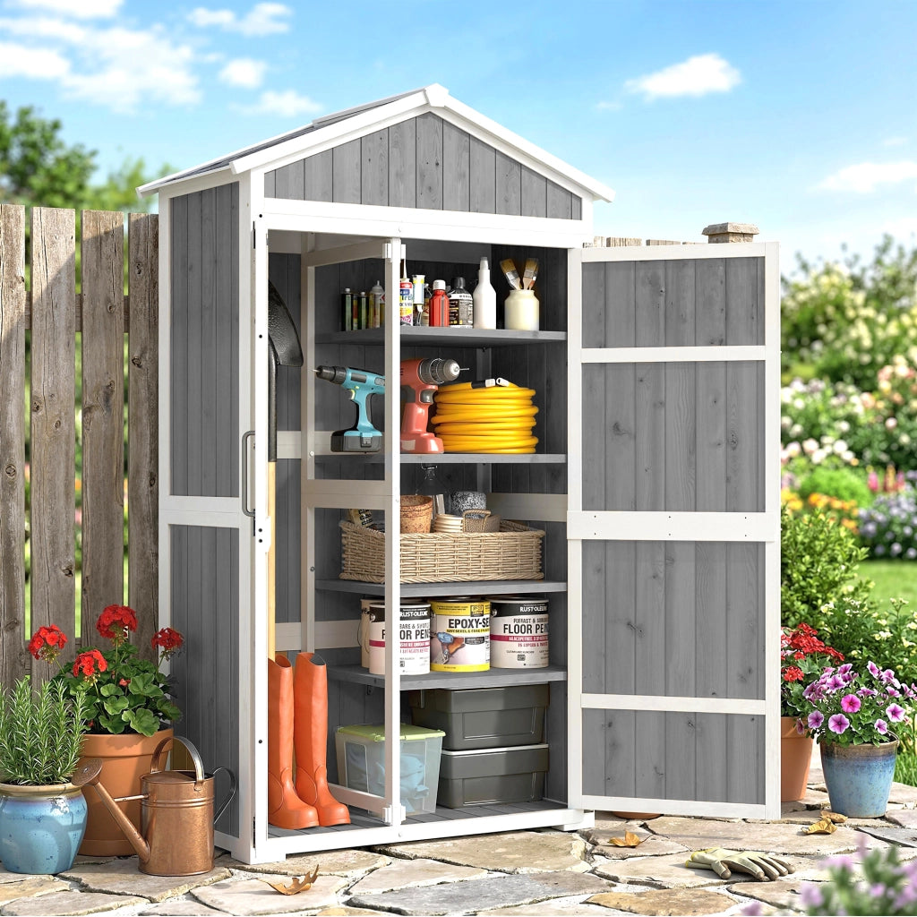 Armadio da Giardino ¨C Minimal ¨C Grigio 105x55x179cm
