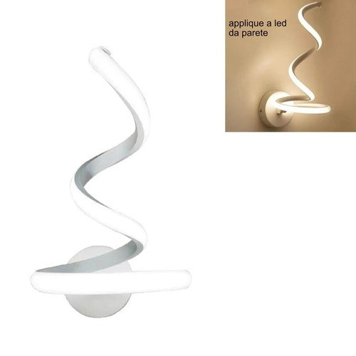 APPLIQUE LAMPADA INTERNO MODERNA PARETE MURO SPIRALE 13W LUCE CALDA ST-002