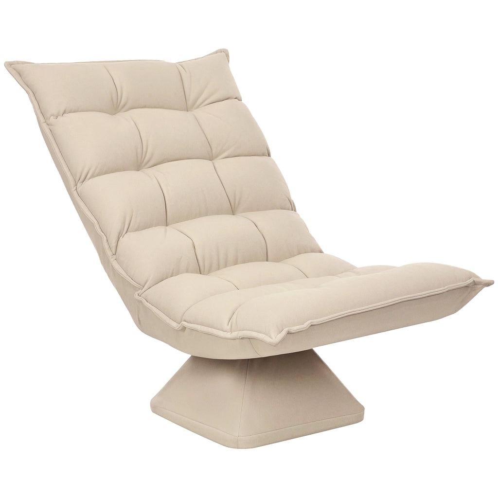 Poltrona Relax Girevole con Schienale Regolabile ¨C Zephmum ¨C Tessuto Effetto Lino Beige