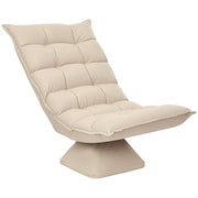 Poltrona Relax Girevole con Schienale Regolabile ¨C Zephmum ¨C Tessuto Effetto Lino Beige