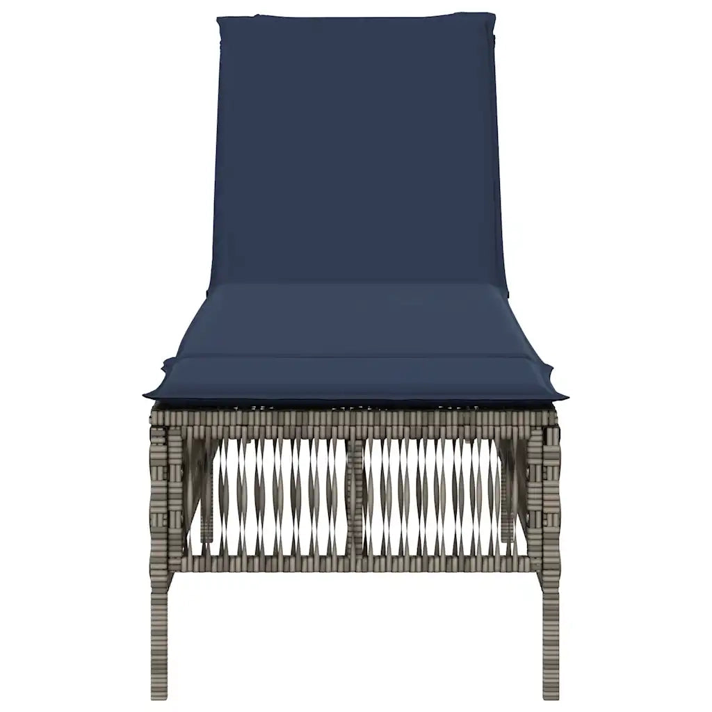 Lettino prendisole con Cuscino in Polyrattan Grigio 4002743