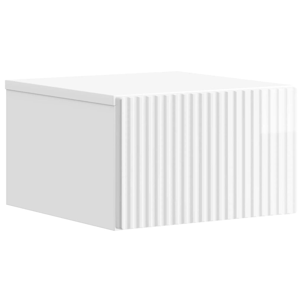 Mobiletto da notte a muro Bianco Lucido 33 x 34,5 x 20 cm 898433