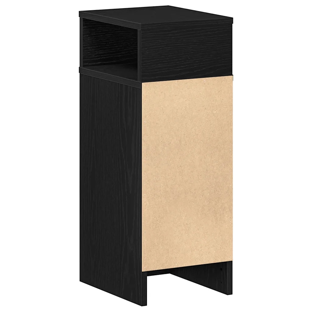 Comodino con Cassetto Nero 25x31x66 cm 858616