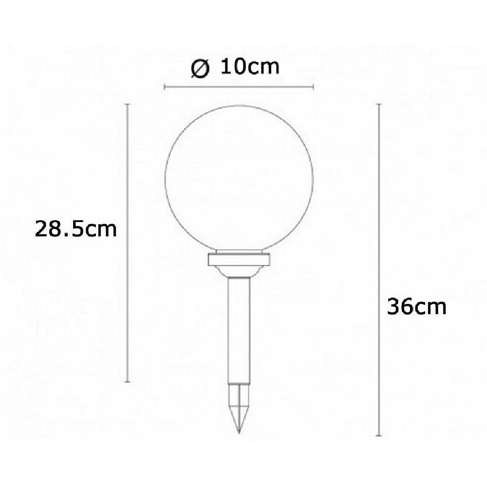 Trade Shop - 4 Lampione Solare 1 Led Giardino 10 Cm Su Picchetto Lampade Globo Per Esterni -