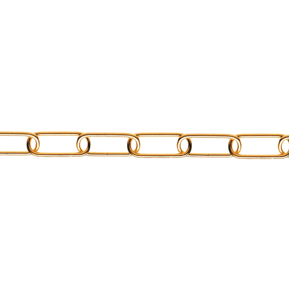 Catena ornamentale maglia lunga Ã˜ 2,8 mm. in acciaio ottonato 15 mt.