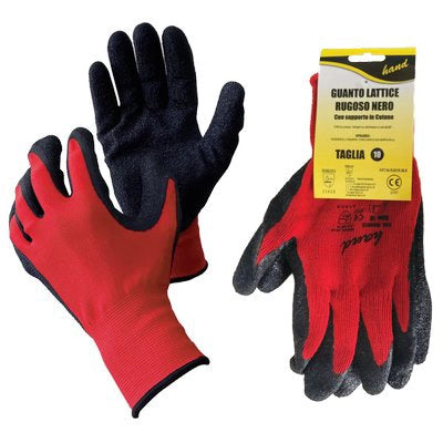 GUANTO LATTICE RUGOSO NERO HV HAND/WORKIT - MAGLIA PESANTE COTONE ROSSO 8- 12 paia