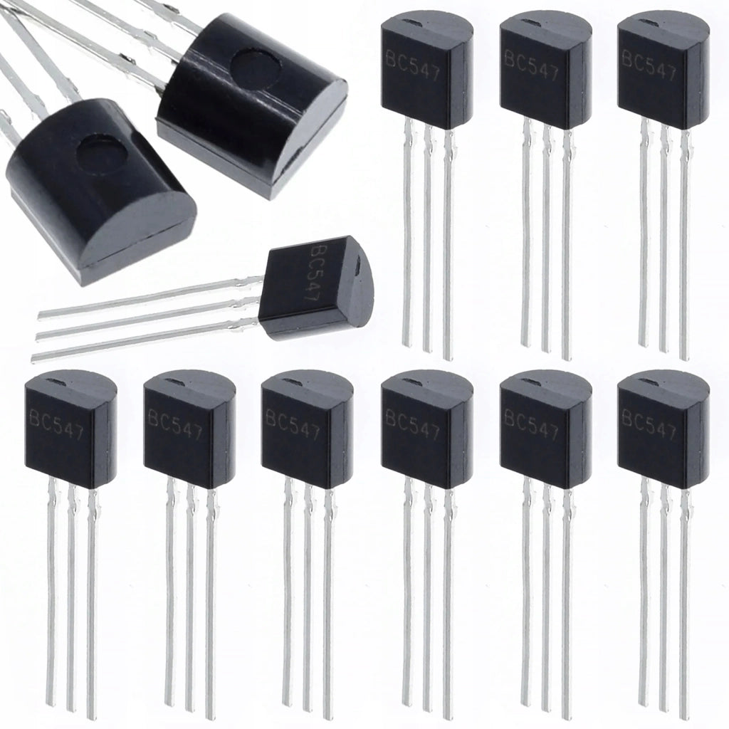 Transistor NPN Bipolare BC547 – Alta Qualità per Progetti Arduino | 10 Pezzi | Versatile per Robotica e DIY