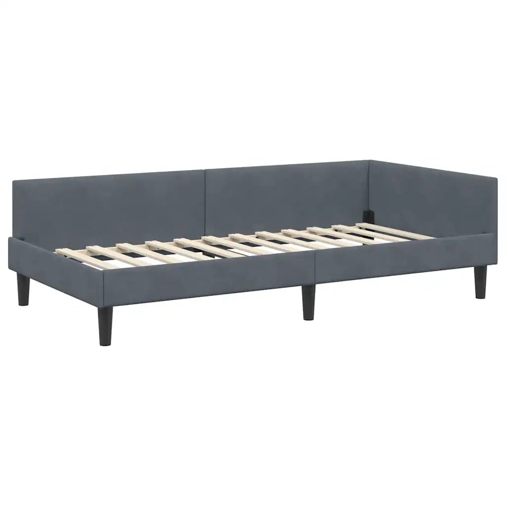 Struttura Letto Angolare con Materasso 2 pcs Grigio Velluto