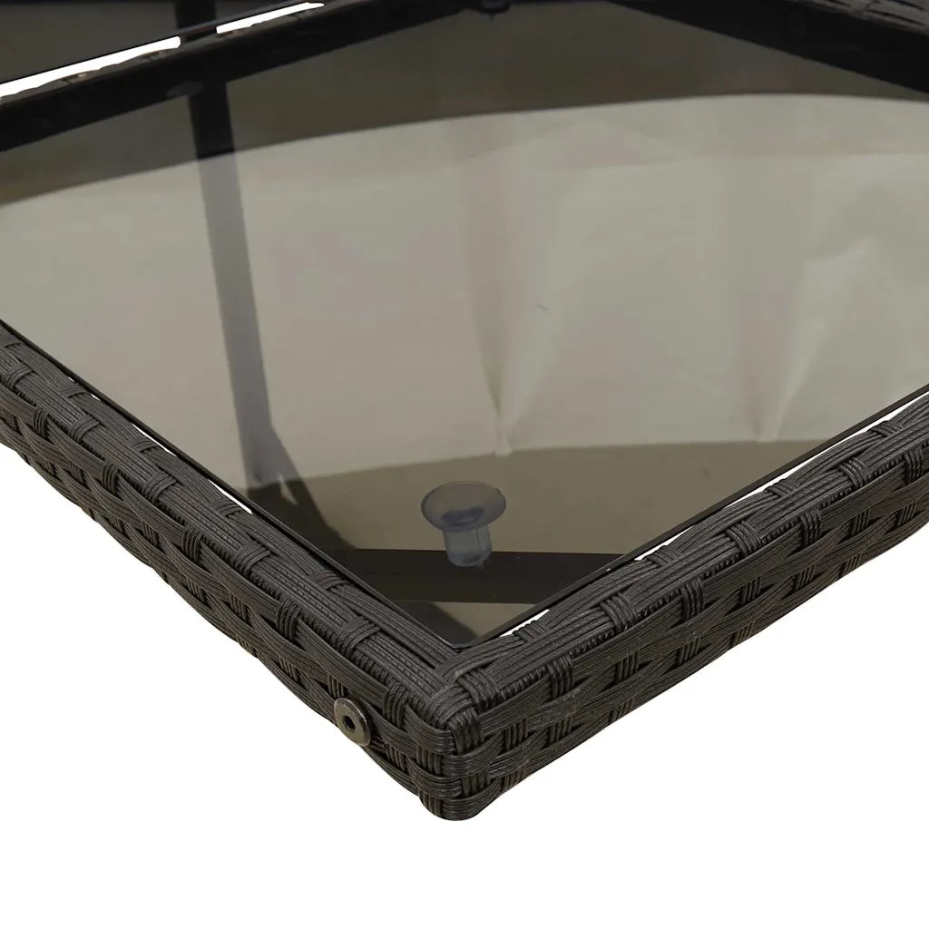 Set da Pranzo da Giardino 5 pz Nero con Cuscini in Polyrattan 3210534