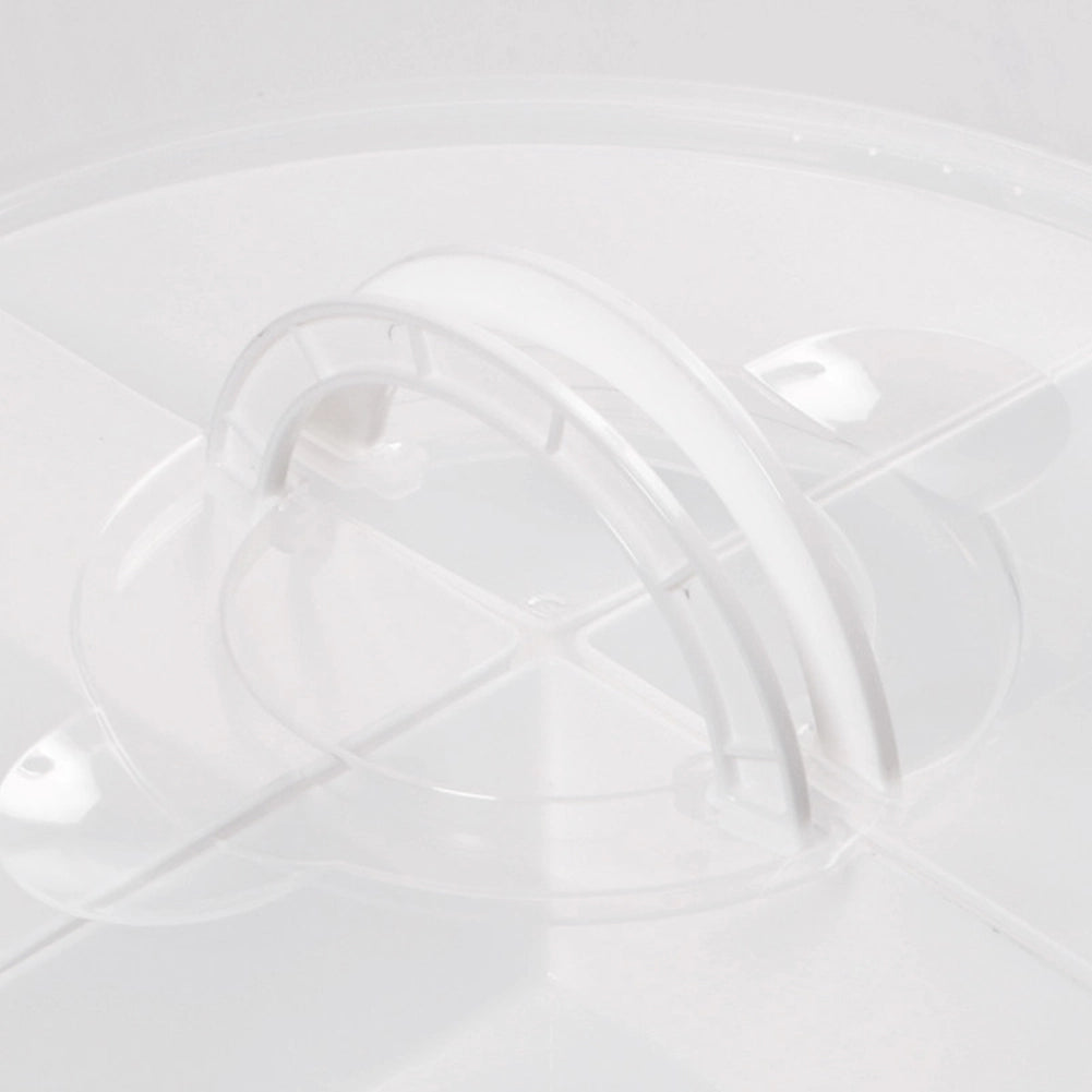 Contenitore Rotondo in Plastica con 4 Comparti Organizer per Alimenti Scomparti