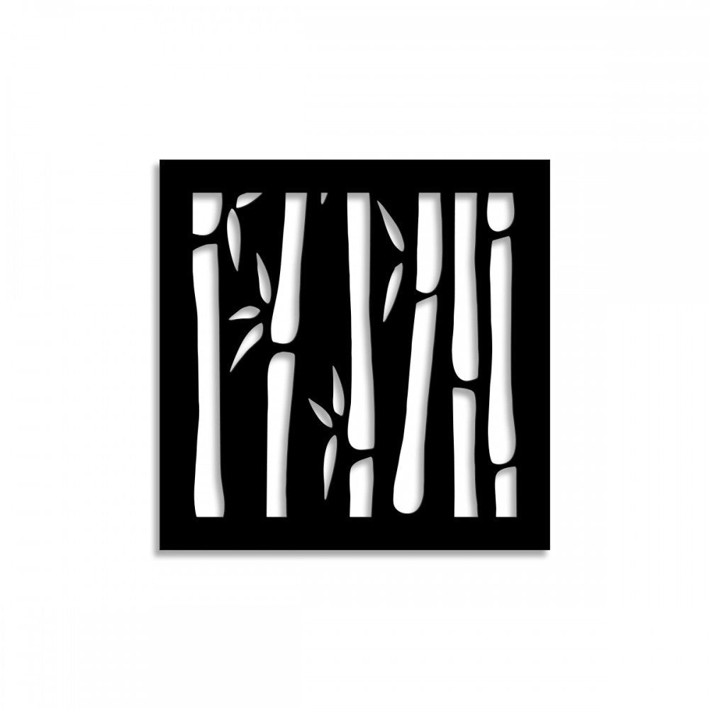 BAMBU - Pannello in PVC traforato - Parasole Misura: 73x73 cm, Colore: nero
